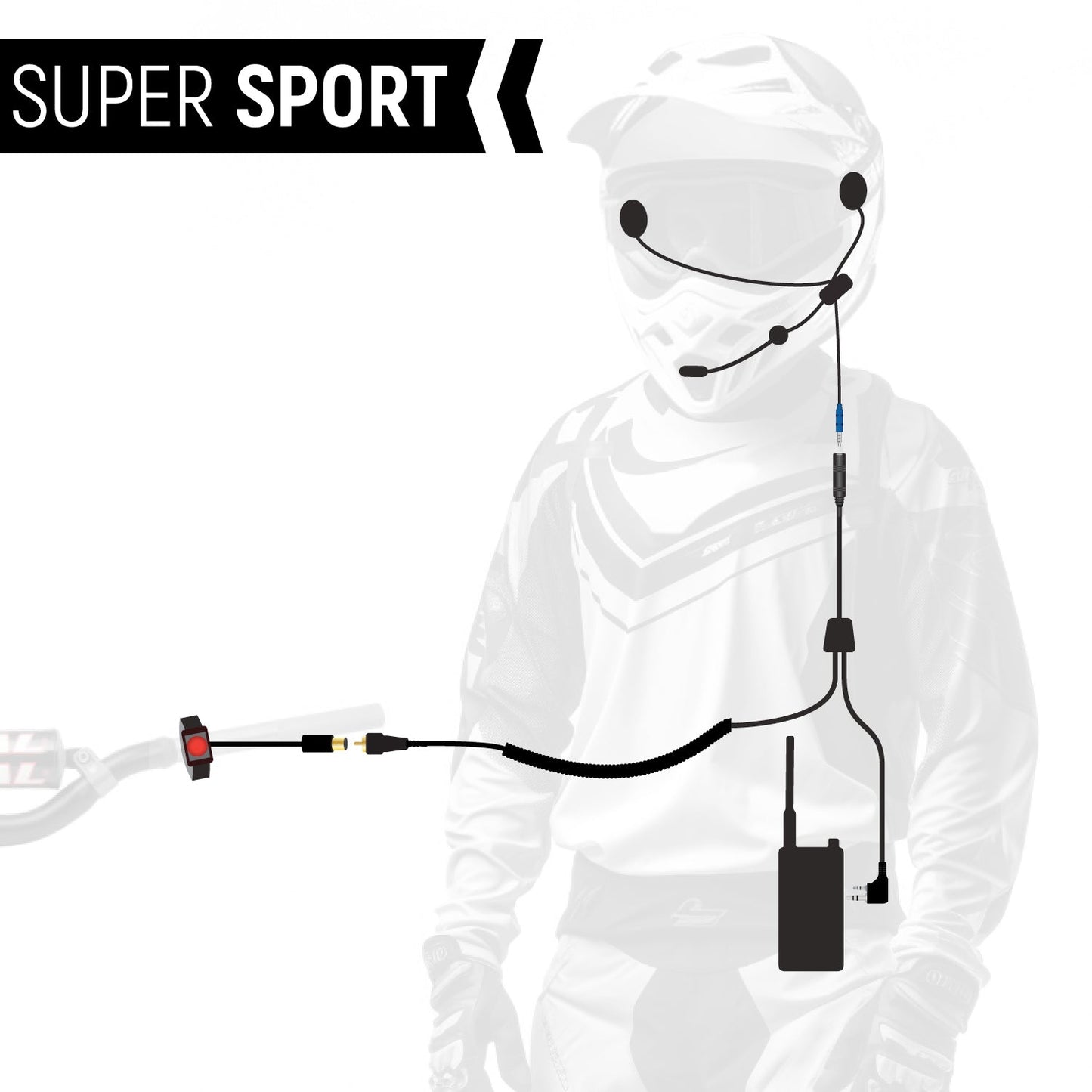 SUPER SPORT Complete Motorcycle Communication Kit with Lightweight SPORT Cables - GMR2 Plus