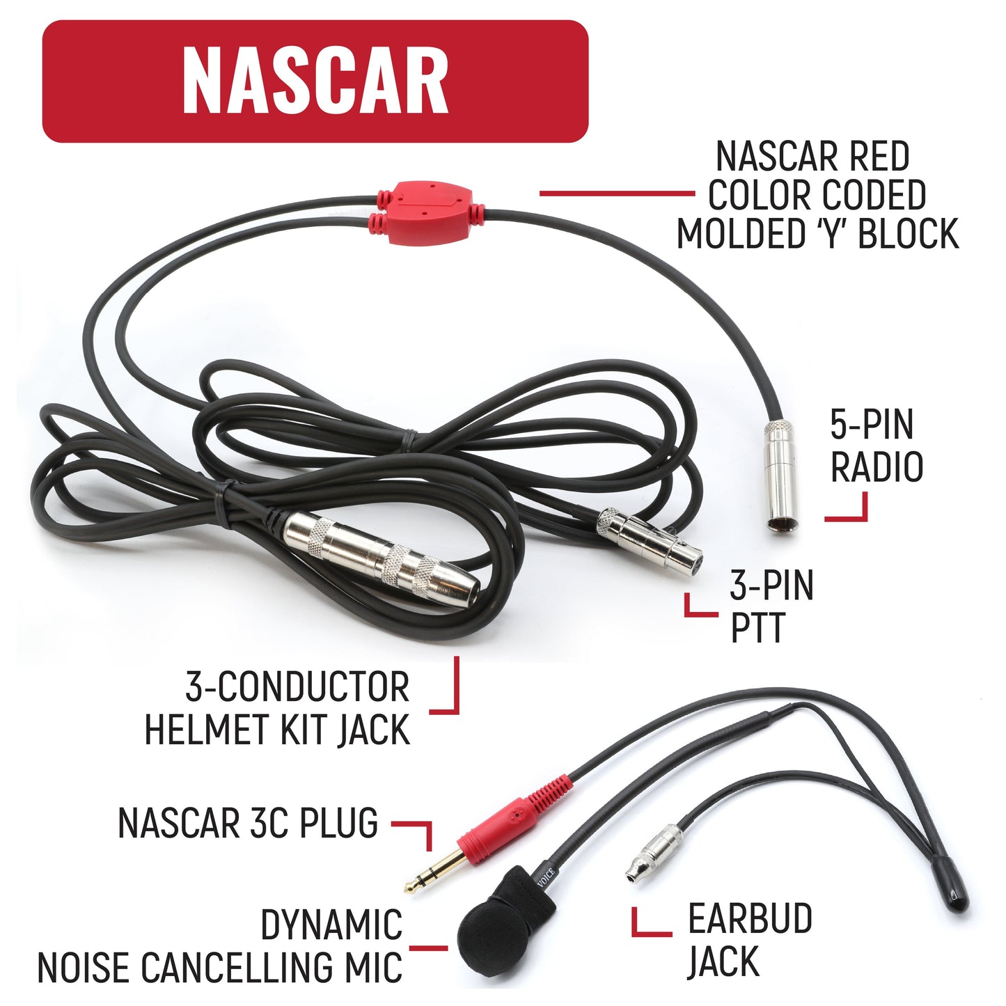 NASCAR Driver and Crew Chief Long Track Racing Kit with RDH16 Radios