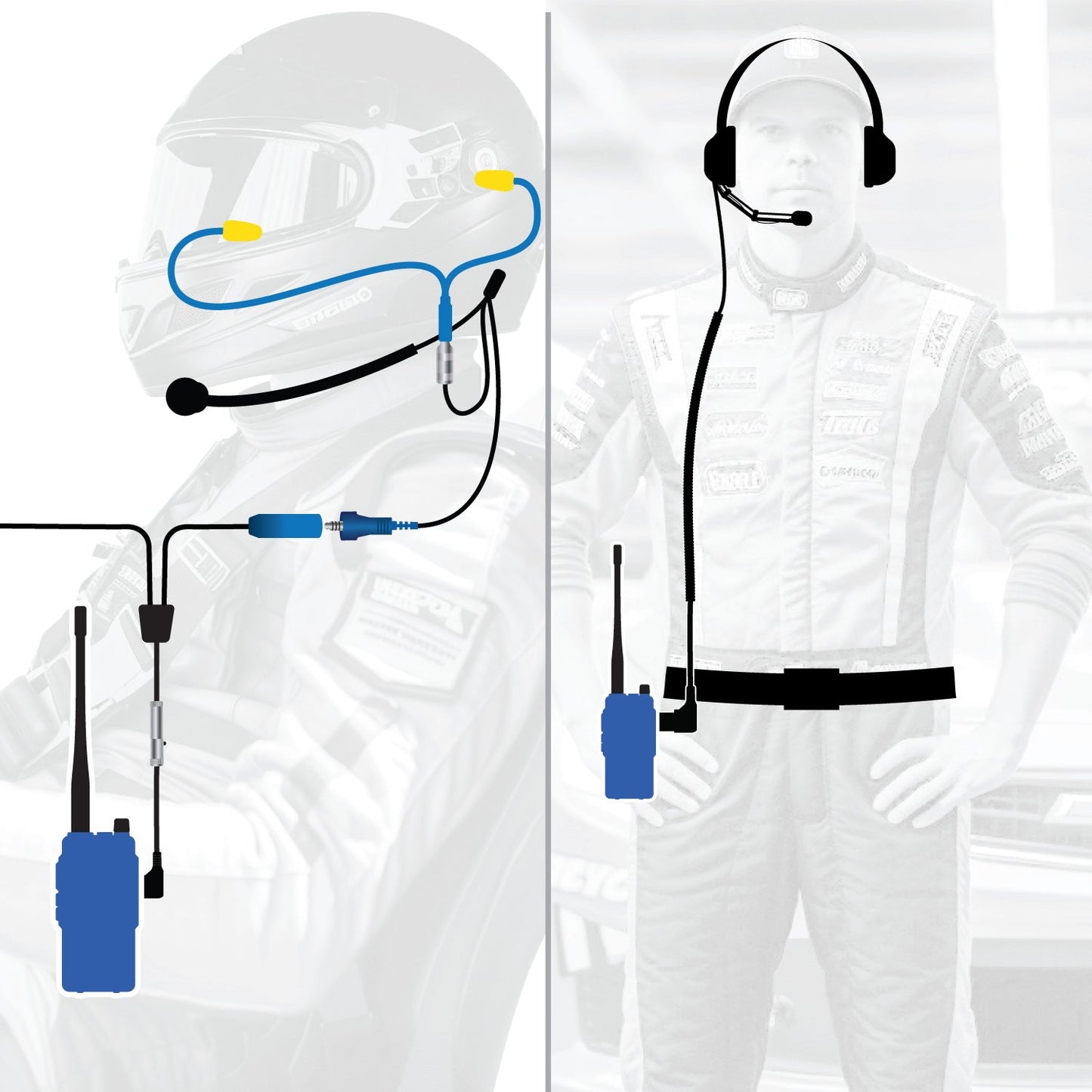 RUGGED Wired Driver and Crew Chief Racing Kit with R1 Radios