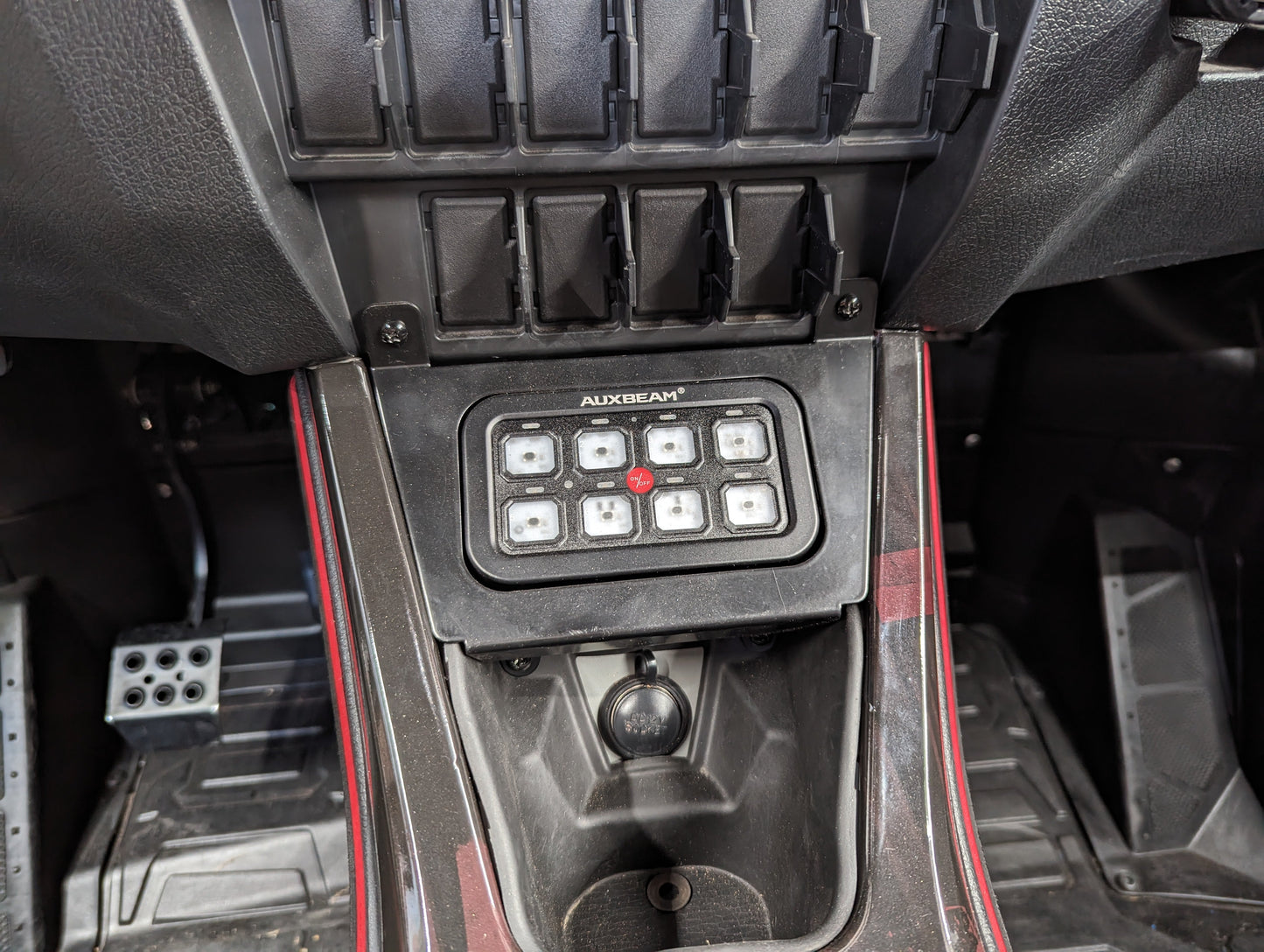 StayFlush Motorsports SFM Pro/R Auxbeam 8 Gang mount with sturdy black metal construction and mounting brackets.