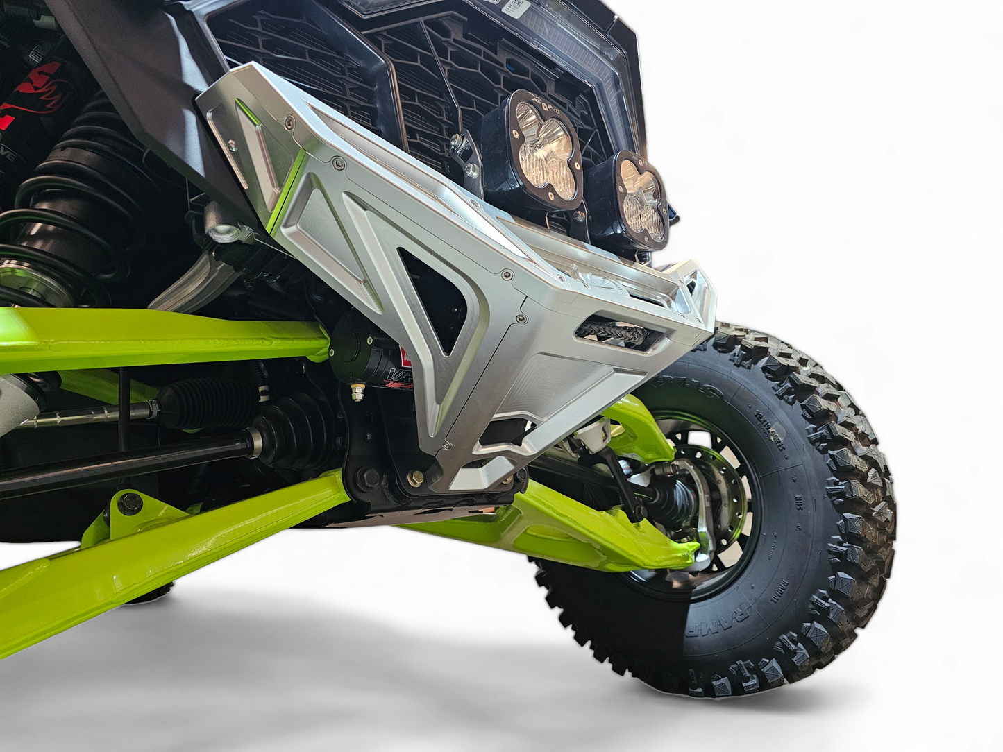 2022-2025 Polaris RZR Pro R, Pro S, Turbo R Machined Billet Front Winch Bumper (Clear Anodize)