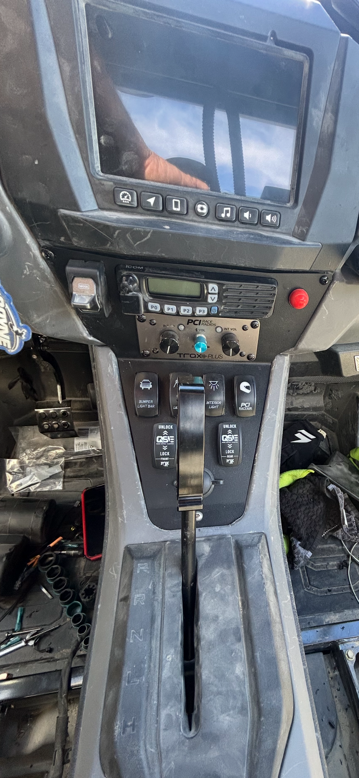 StayFlush Polaris ProR/XP Custom Console for Polaris off-road vehicles, featuring durable construction and sleek design.