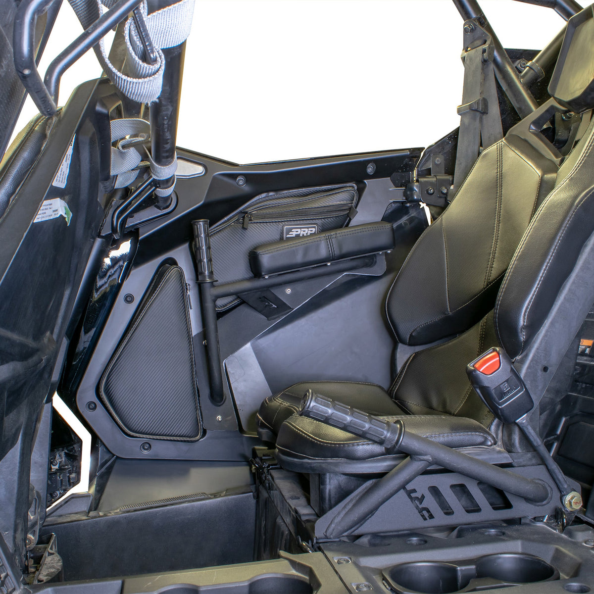 Close-up of UTV rear door armrest cushions for RZR Pro XP