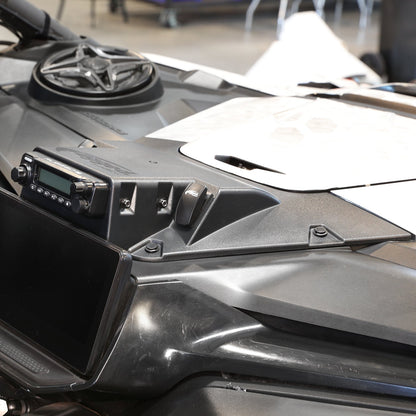 Can-Am Maverick R Complete Communication Kit with Rocker Switch Bluetooth Intercom and 2-Way Radio - STX Stereo Remote Head / G1 GMRS / Top Mount