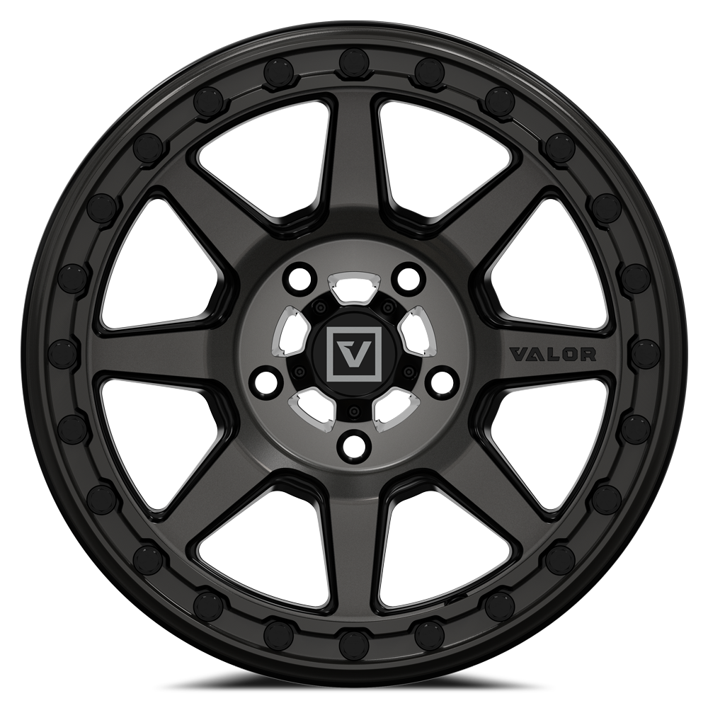 V13 beadlock UTV wheel in dark tint Angle 1 - Valor Offroad