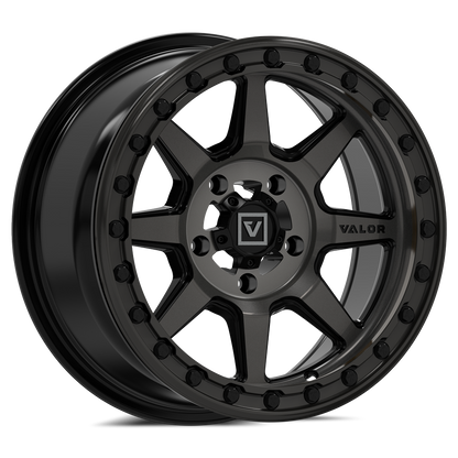 V13 beadlock UTV wheel in dark tint Angle 2 - Valor Offroad
