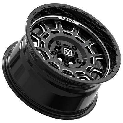 V17 15X8 +10MM 5X114.3 GLOSS BLACK MILLED