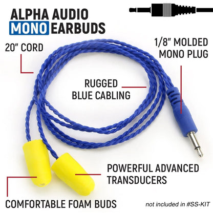 RUGGED Wired Driver Only Communication Kit with R1 Radio - Kit with Earbuds