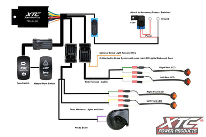 Universal Self-Canceling Turn Signal System with Horn Includes Rear Marker Lights