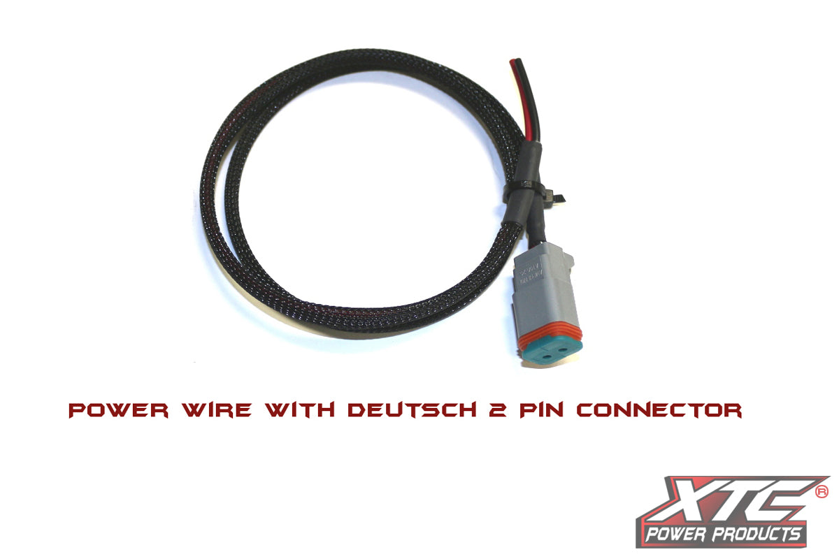 2' Power Wire with Deutsch 2 Pin Connector on one end