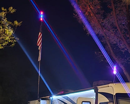 RV Flagpole Kit – Telescoping Pole + Ladder Mount + Camp Locator Kit | Poles and Holders