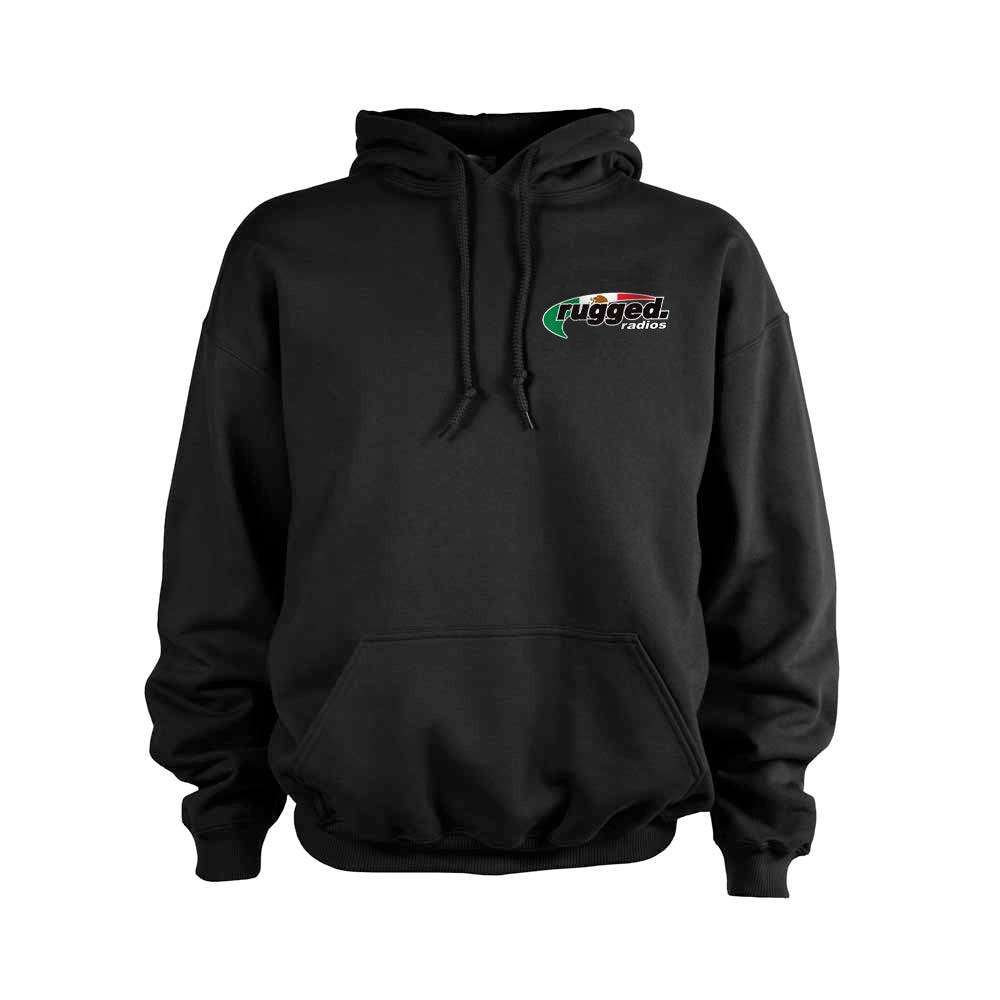 Rugged Radios MEXICAN FLAG Pullover Hoodie - Black - SM