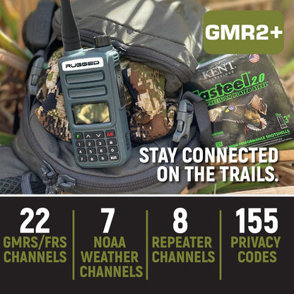 Rugged GMR2 PLUS - GMRS and FRS Two Way Handheld Radio with Hand Mic