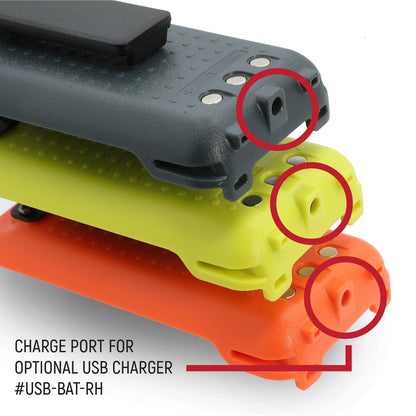 GMR2 Replacement Battery with 12v Charge Port and Belt Clip - Safety Orange