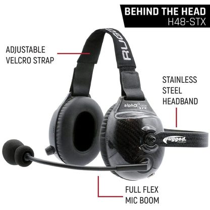 AlphaBass Carbon Fiber Stereo Headset with Bass Boost and Volume Control (OTH and BTH) - Over The Head