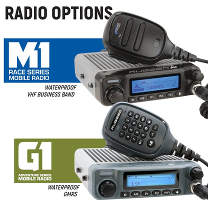 Kawasaki Teryx KRX Complete Communication Kit with Bluetooth Intercom and 2-Way Radio - 696 PLUS / G1 GMRS / Dash Mount
