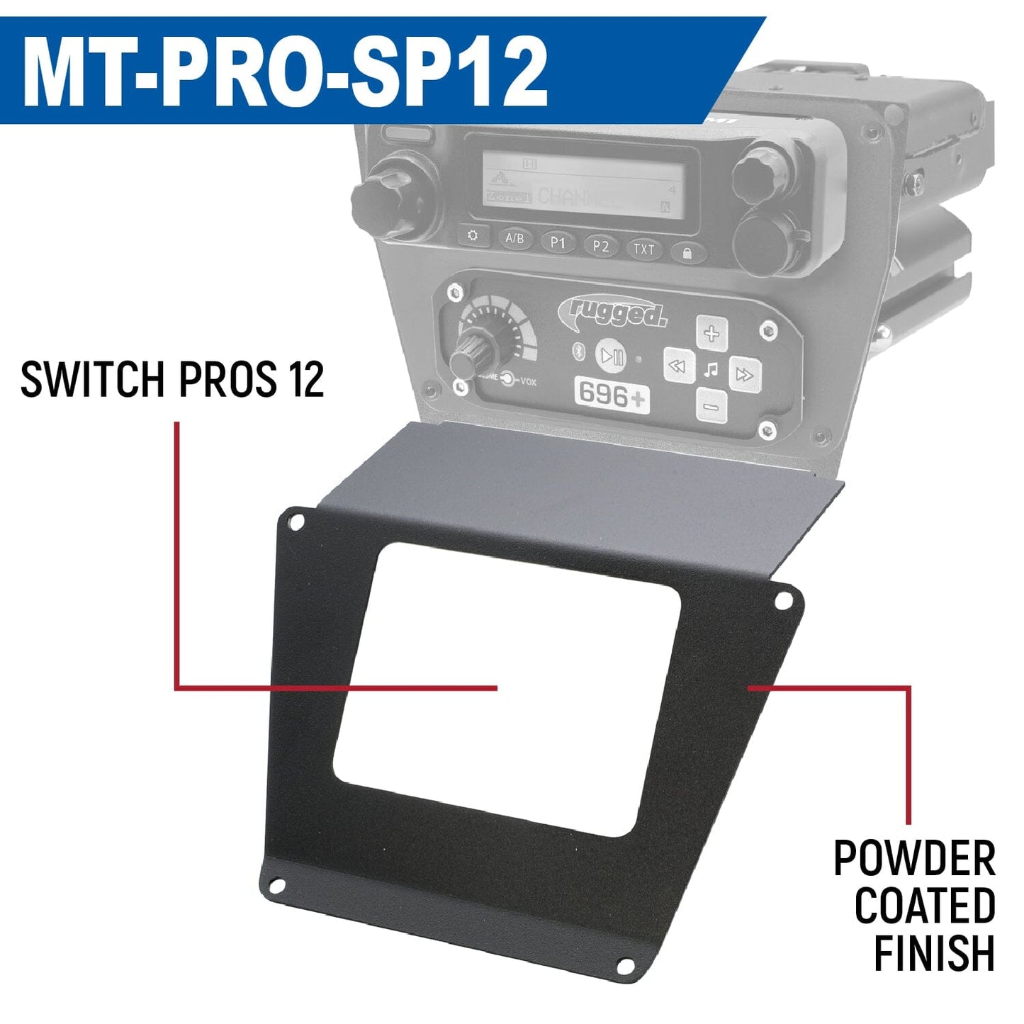Lower Accessory Panel for Polaris RZR PRO XP RZR Turbo R and RZR PRO R Dash Mount Radio and Intercom - Rocker Switch