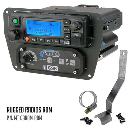 Can-Am Commander Intercom and Radio Mount - Rugged M1/G1/G4/RM45/RM60/GMR45 with Switch Holes