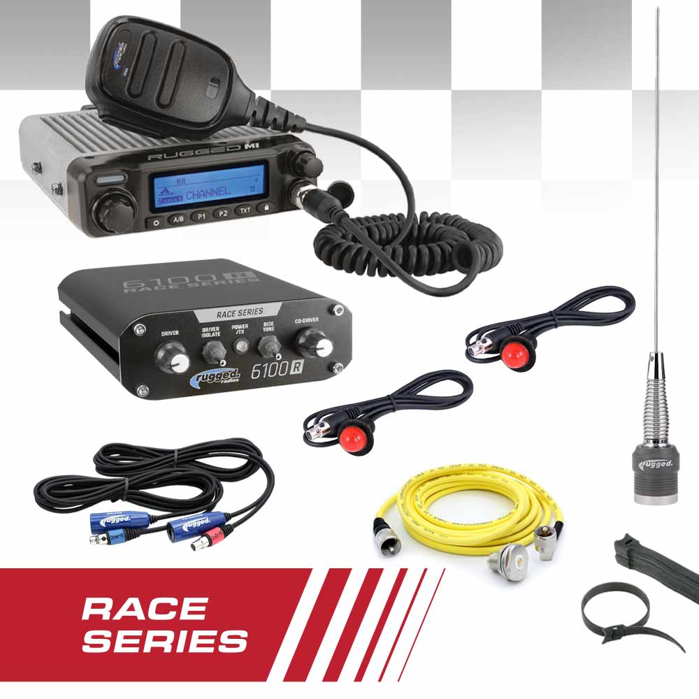 COMPLETE RACE KIT - Rugged RACE SERIES Communication Kit with M1 Radio and 6100 Intercom - With DSP Chips