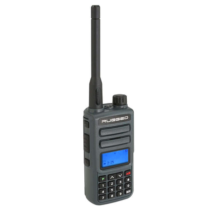 Rugged GMR2 PLUS - GMRS and FRS Two Way Handheld Radio with Mount and Intercom Cable