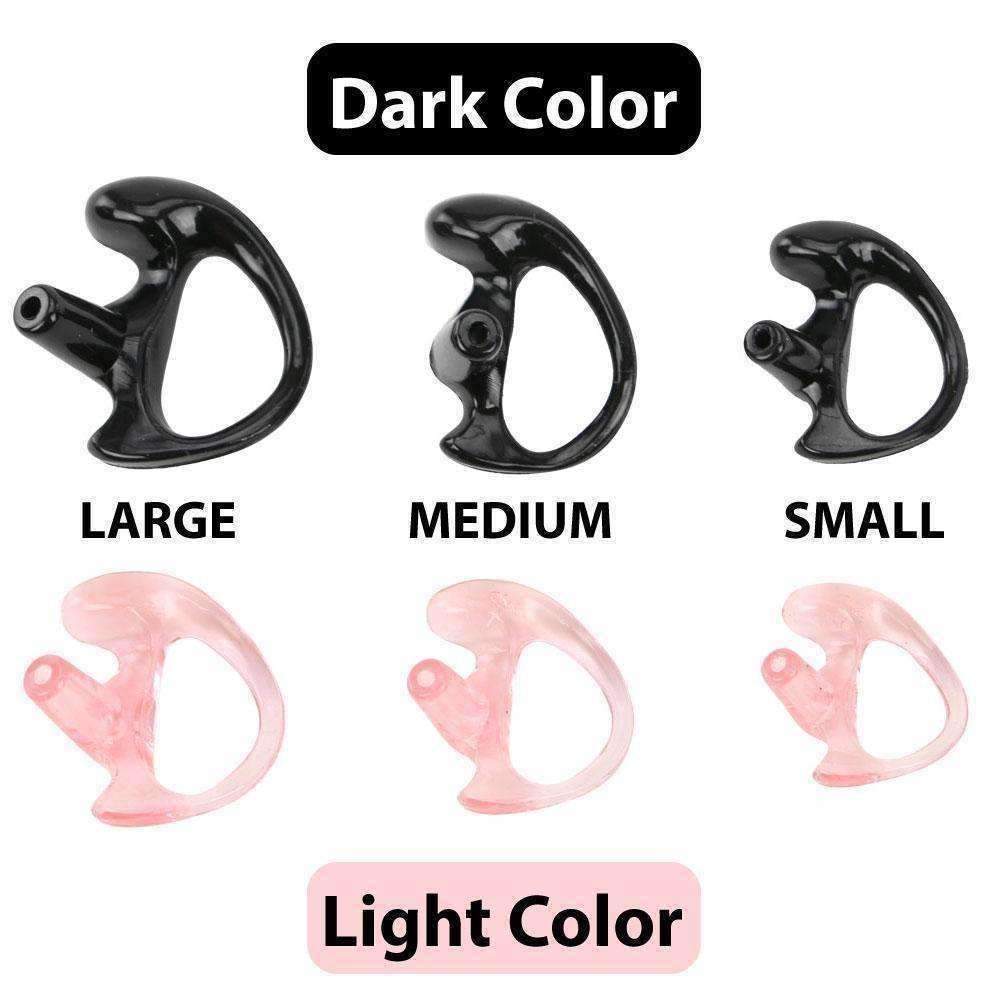Rubber Ear Mold Buds for Acoustic Tubes - Left Ear / Dark Color