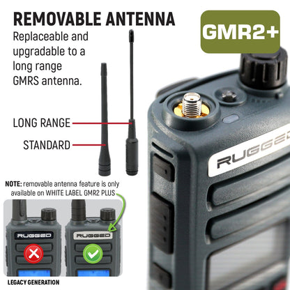 Rugged GMR2 PLUS - GMRS and FRS Two Way Handheld Radio - Safety Orange