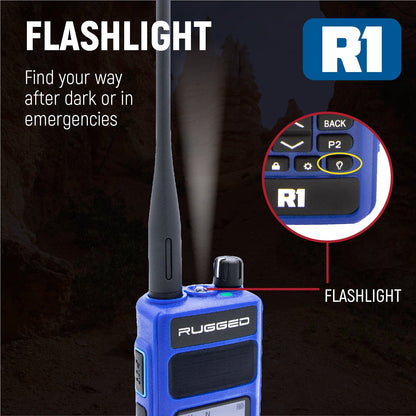 Rugged R1 - Business Band Two Way Handheld Radio - Digital and Analog - Blue