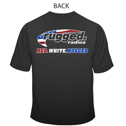 Rugged Radios AMERICAN FLAG T-Shirt - Black - Large