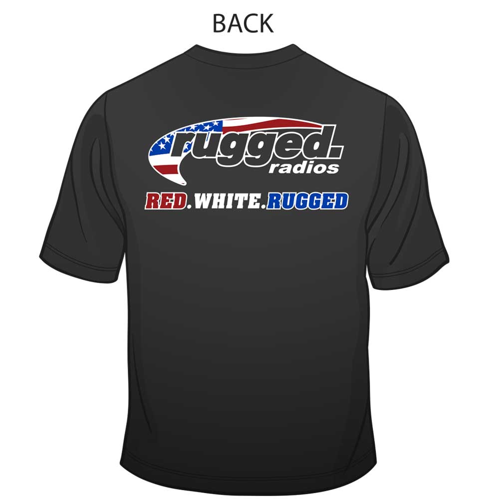 Rugged Radios AMERICAN FLAG T-Shirt - Black - XXXL
