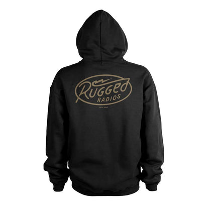 Rugged Radios BOLT Pullover Hoodie - Black - Extra Large
