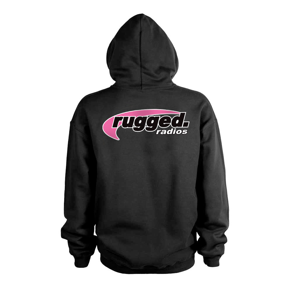 Rugged Radios PINK Pullover Hoodie - Black - XL