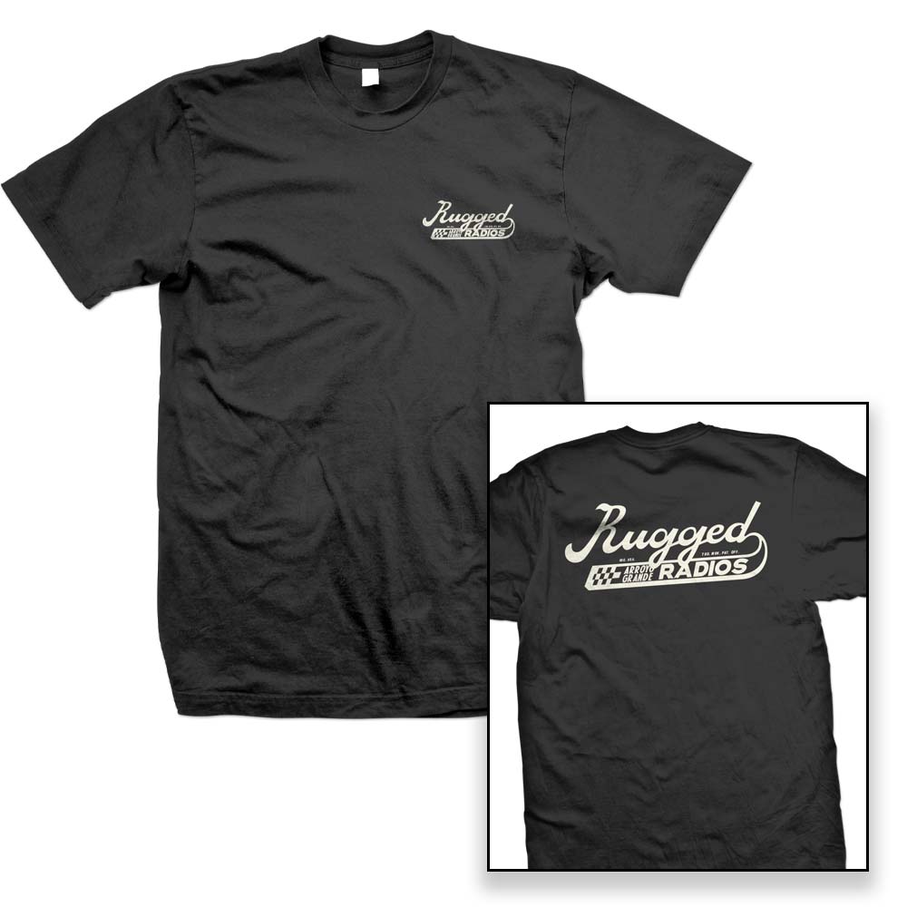 Rugged Radios SCRIPT T-Shirt - Black - Small