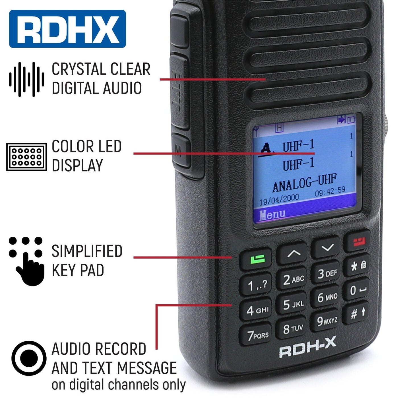 WATERPROOF - Rugged RDH-X - Business Band Two Way Handheld Radio - Digital and Analog - Safety Yellow