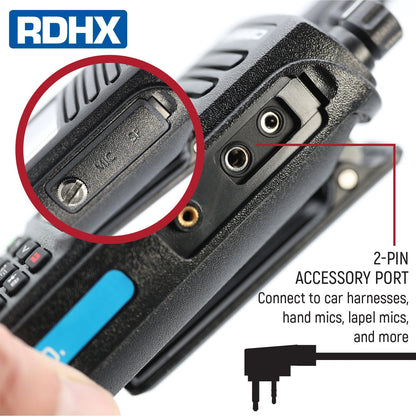 WATERPROOF - Rugged RDH-X - Business Band Two Way Handheld Radio - Digital and Analog - Black