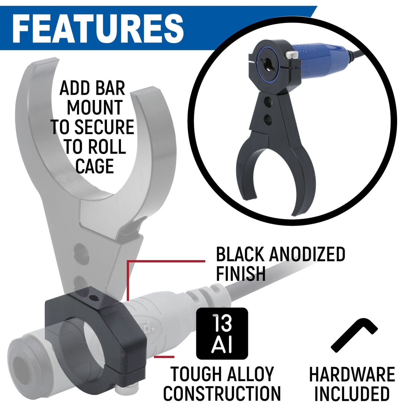 Single Headset / Helmet Jack - Bar Mount - STX