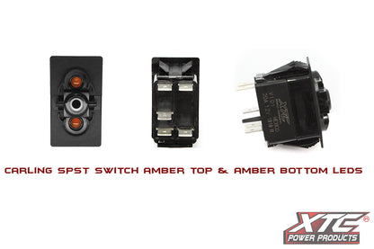 ON-OFF SPST Rocker Switch with Amber Top and Bottom LED