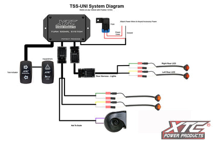 Universal Plug and Play Turn Signal System with Horn Includes Rear Marker Lights