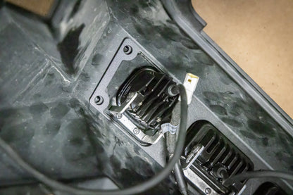 StayFlush Polaris Pro/R Billet Chase Light Mount installed on a Polaris Pro R side-by-side vehicle.