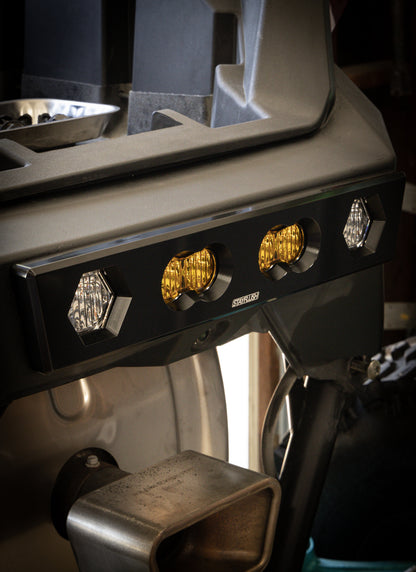 StayFlush Polaris Pro/R billet chase light mount, showcasing durable construction and precise fit for Polaris Pro/ProR vehicles.