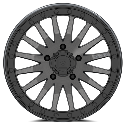 V06 Brushed Gunmetal UTV Beadlock - Valor Offroad