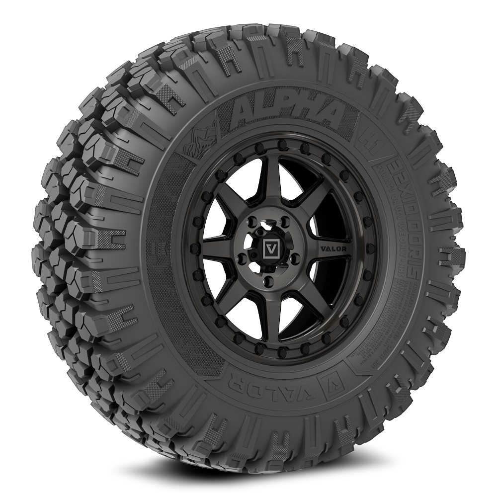 Alpha wheel and Tire kit - V13 Beadlock and Alpha UTV Tire - Angle 2 - Valor Offroad